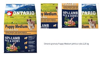 Ontario granuly Puppy Medium jahňa a ryža 2,25 kg 1