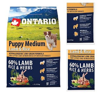 Ontario granuly Puppy Medium jahňa a ryža 2,25 kg 3