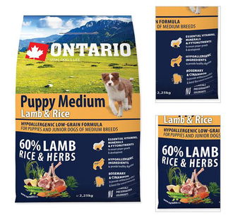 Ontario granuly Puppy Medium jahňa a ryža 2,25 kg 3