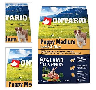 Ontario granuly Puppy Medium jahňa a ryža 2,25 kg 4