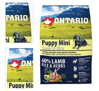 Ontario granuly Puppy Mini jahňa a ryža 2,25 kg 4