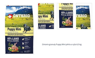 Ontario granuly Puppy Mini jahňa a ryža 6,5 kg 1