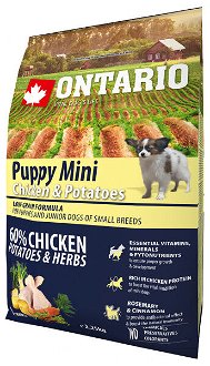 Ontario granuly Puppy Mini kura a zemiaky 2,25 kg 2