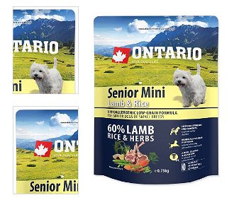 Ontario granuly Senior Mini jahňa a ryža 0,75 kg 4