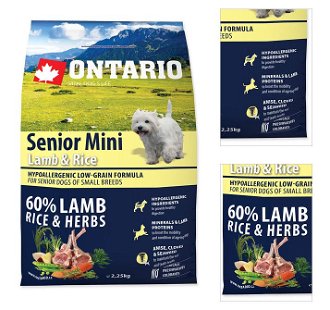 Ontario granuly Senior Mini jahňa a ryža 2,25 kg 3