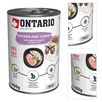 ONTARIO konz.Chicken, Turkey,Salmon Oil 400g 3