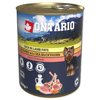 Ontario konzerva mleté mäso obohatené jahňacím s príchuťou rakytníku 800g 2