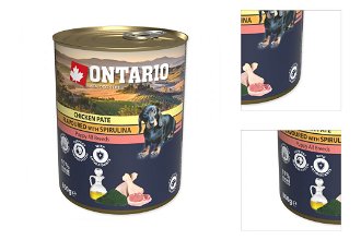 Ontario konzerva Puppy mleté kuracie s príchuťou spiruliny a s lososovým olejom 800g 3