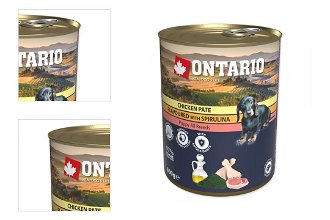 Ontario konzerva Puppy mleté kuracie s príchuťou spiruliny a s lososovým olejom 800g 4