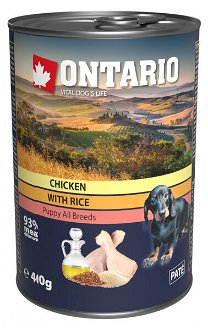 ONTARIO konz.Puppy Chicken, Rice and Linseed Oil 400g 2