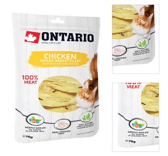 Ontario pochúťka pre mačky varené kuracie prsia filety 70 g 3
