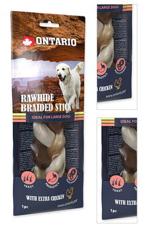 Ontario Rawhide Snack Chicken Braid 20cm 3