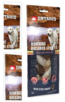 Ontario Rawhide Snack Chicken Braid 20cm 4