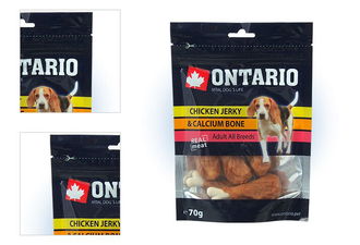 ONTARIO Snack 100% prírodná pochúťka pre psov - kuracie plátky + kalciová kosť. 70g 4