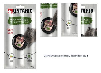 ONTARIO tyčinka pre mačky kačka/ králik 3x5 g 1