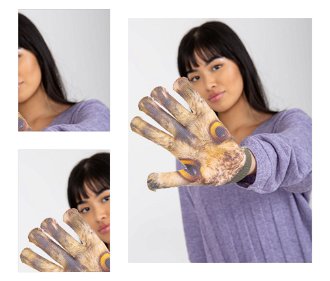 Orange women's gloves with print 4