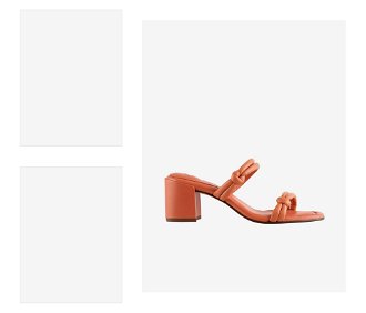 Oranžové dámske kožené papuče na podpätku Högl Grace 4