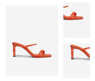 Oranžové dámske kožené pantofle na podpätku Calvin Klein Heel Mule 3