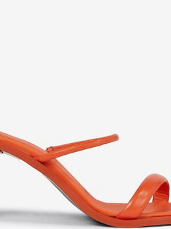 Oranžové dámske kožené pantofle na podpätku Calvin Klein Heel Mule 5