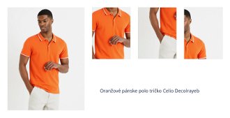 Oranžové pánske polo tričko Celio Decolrayeb 1