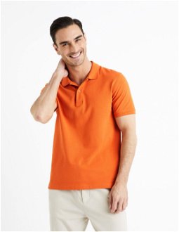 Oranžové pánske polo tričko Celio Teone