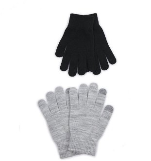 Orsay Set of Two Pairs of Women's Gloves in Black and Light Grey - Women