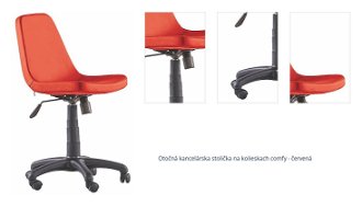 Otočná kancelárska stolička na kolieskach comfy - červená 1