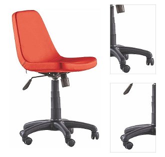 Otočná kancelárska stolička na kolieskach comfy - červená 3