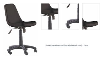 Otočná kancelárska stolička na kolieskach comfy - čierna 1