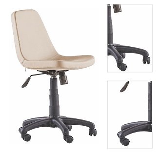 Otočná kancelárska stolička na kolieskach comfy - krémová 3
