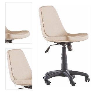 Otočná kancelárska stolička na kolieskach comfy - krémová 4