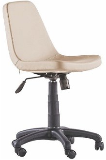 Otočná kancelárska stolička na kolieskach comfy - krémová 2