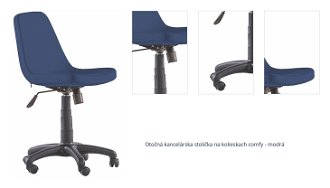 Otočná kancelárska stolička na kolieskach comfy - modrá 1