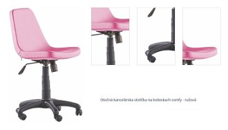 Otočná kancelárska stolička na kolieskach comfy - ružová 1