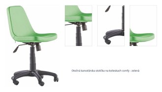 Otočná kancelárska stolička na kolieskach comfy - zelená 1