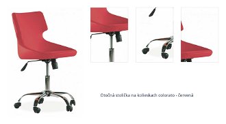 Otočná stolička na kolieskach colorato - červená 1