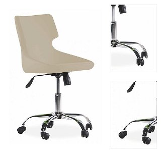 Otočná stolička na kolieskach colorato - krémová 3