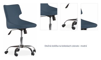 Otočná stolička na kolieskach colorato - modrá 1