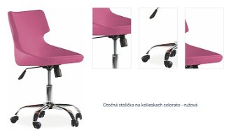 Otočná stolička na kolieskach colorato - ružová 1