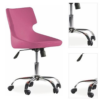 Otočná stolička na kolieskach colorato - ružová 3