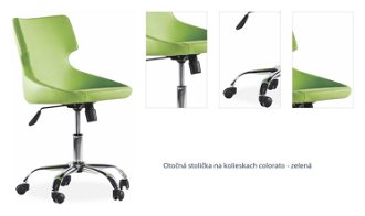Otočná stolička na kolieskach colorato - zelená 1