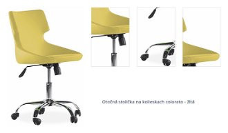 Otočná stolička na kolieskach colorato - žltá 1