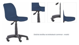 Otočná stolička na kolieskach common - modrá 1