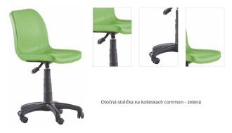 Otočná stolička na kolieskach common - zelená 1