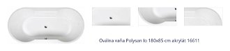 Oválna vaňa Polysan Io 180x85 cm akrylát 16611 1