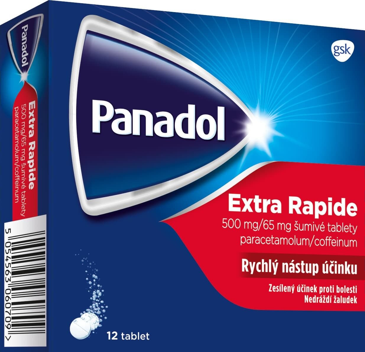 Panadol Extra Rapide pre úľavu od bolesti 12 šumivých tabliet