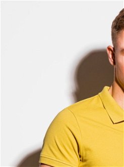 Žlté pánske basic polo tričko Ombre Clothing 6
