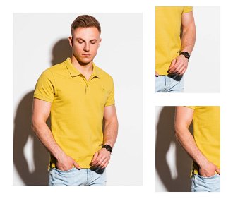 Žlté pánske basic polo tričko Ombre Clothing 3