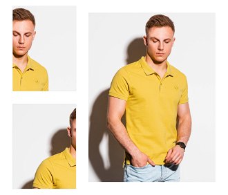 Žlté pánske basic polo tričko Ombre Clothing 4