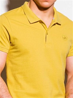 Žltá pánska basic polokošeľa Ombre Clothing S1374 basic basic 5